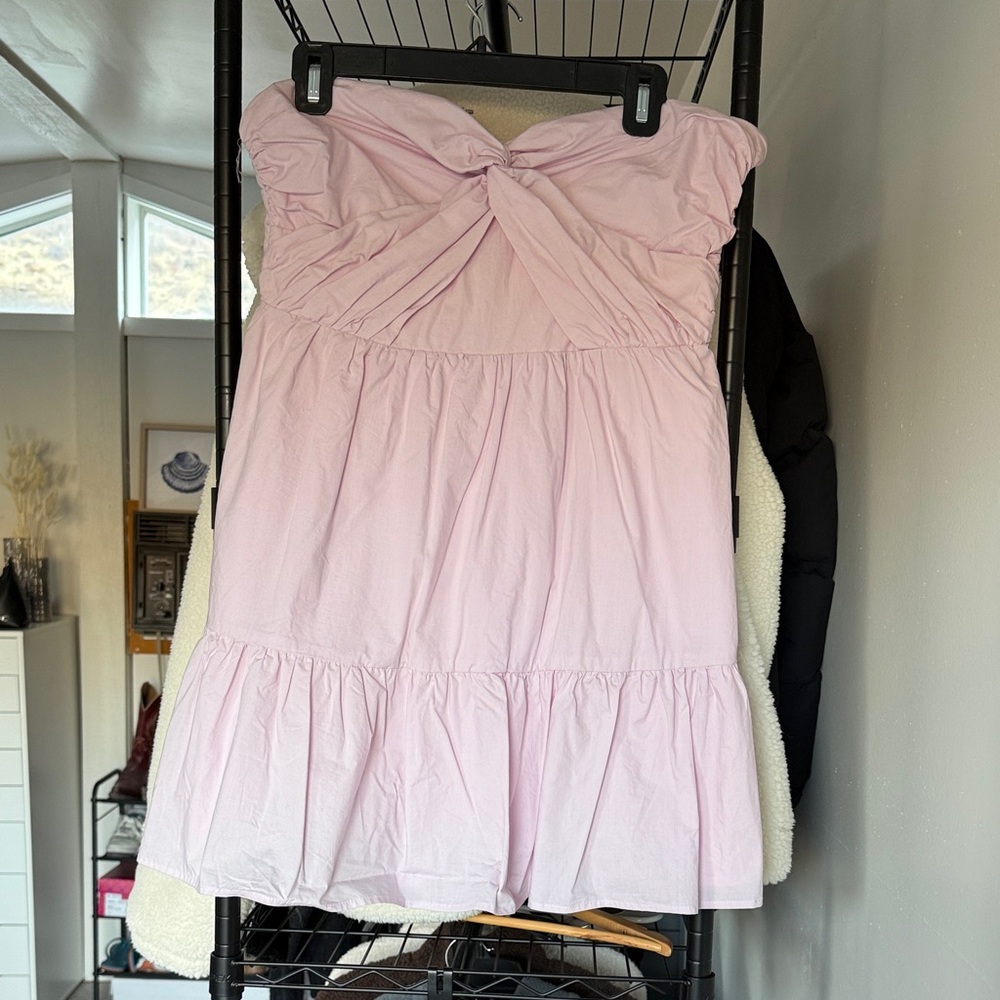 All in Favor Light Pink Strapless Mini Dress